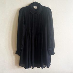 Sezane Sheer Sleeve Button Dress, US 8